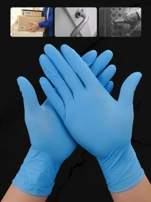 Guantes azules de nitrilo, Tamaño 30, doble caja - Guantes de protección para cocina, manipulación de alimentos, limpieza, belleza, etc. - Azul - Ver 3