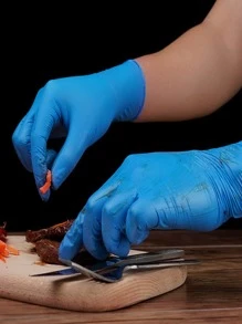 Guantes azules de nitrilo, Tamaño 30, doble caja - Guantes de protección para cocina, manipulación de alimentos, limpieza, belleza, etc. - Azul - Ver 7