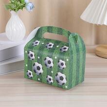 12pcs/Set 16*9*9cm Football Series Gift Boxes For Party Favor, Hand-Held Packaging & Storage Cardboard Box With Green Grass Pattern - White - View 4