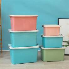 1pc Random Color Plastic Storage Box Container For Toy, Outdoor Clothing And Household Items - Multicolor - View 1