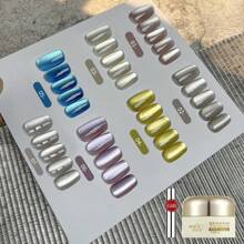 annies 8克反光闪粉玻璃珠猫咪磁性凝胶指甲油，半永久可卸全息闪粉透明猫眼凝胶，母亲节礼物磁性美甲 - 彩色 - 查看 16