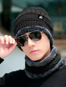 Conjuntos de gorros y bufandas Bluelander perfectos para invierno y climas fríos - Negro - Ver 8