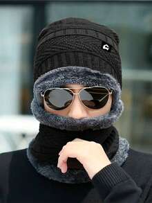 Conjuntos de gorros y bufandas Bluelander perfectos para invierno y climas fríos - Negro - Ver 6