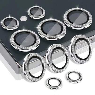 مجموعة أغطية عدسة الكاميرا المحمية بالزركون 9D، غطاء حلقي، واقي زجاجي مقوى للعدسة الكاميرا، متوافق مع هواتف سامسونج جالاكسي A17، S25FE، S25Edge، S24FE، S25Ultra، S25Plus، A16، A26، A36، A56، A55، A15، A35، A25، A05، A05S، A24، A34، A14، A54، S24Ultra، S24، S24Plus، S22Ultra، S23Ultra، S23Plus، S23، 16 Pro Max، 16، 16 Pro، 16 Plus، 15 Pro Max، 15، 14، 13، 12، 11 Pro