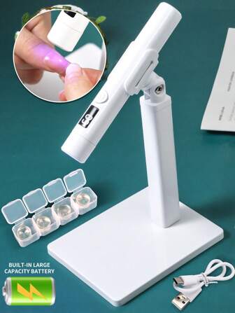 LIMEGIRL Mini lámpara UV para uñas, secador de uñas LED portátil recargable por USB, lámpara de uñas portátil adecuada para esmalte de uñas en gel, color blanco