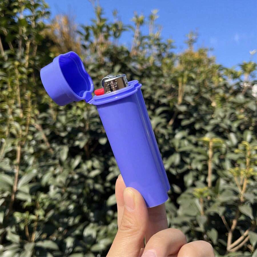 1入組煙民香煙盒，防味道擴散，可完美裝入Bic打火機及兩捲菸紙——適用於大尺寸的Bic打火機——適用於KING SIZE預捲菸紙，口袋尺寸，即裝即用，適合室外抽菸。吸煙用品