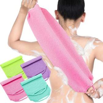 Long Exfoliating Back Scrubber Loofah With Handles For Shower, 1pc
