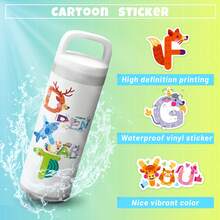 50 Miếng Dán Bảng Chữ Cái, Phim Hoạt Hình Động Vật Dễ Thương Chữ Graffiti Vinyl Miếng Dán Chống Thấm Nước Cho Chai Nước Máy Tính Xách Tay Điện Thoại Ván Trượt Guitar Sổ Lưu Niệm Hành Lý, Nhãn Dán Vui Nhộn Cho Trẻ Em Thanh Thiếu Niên Giáo Viên Người Lớn - Nhiều màu - Xem 4