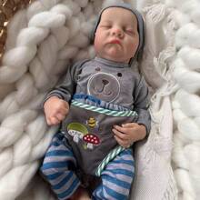 18inch 46cm Reborn Doll, Sleeping Doll Soft Full Vinyl Body Newborn Doll, Can Bath, Accompany Doll Gifts For Birthday Christmas Easter