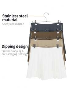 4-Layer Skirt Hanger & 4-Layer Trouser Hanger, Foldable Chrome-Plated Space-Saving Clothes Organizer, 1pc White