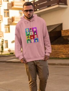 Men Hoodies - Màu Hồng baby - Xem 2