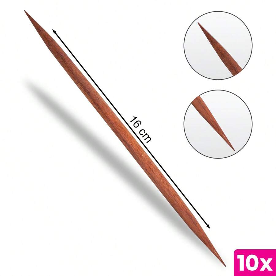 Kit 10 Palito para Unhas Paraju 2 Pontas 16 cm, Arte Sedução, Manicure Pedicure - Marrom - Visão 1
