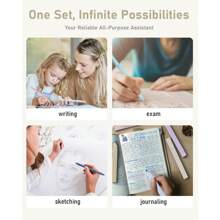 39 PCS Aesthetic School Supplies With Cute Pen Case, 12 Pastel Highlighters, 5 Black Ink Gel Pens, 6 Mechanical Pencils Set 0.5 & 0.7mm For Students Stationary College Essentials - 藍色 - 查看 6