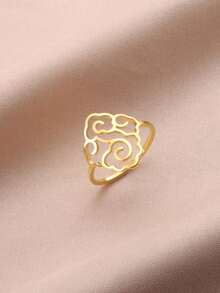 1pc Fashionable Stainless Steel Cloud Pattern Women Ring - Simple Series - View 11