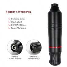 Tattoo Gun Kit, Rotary Tattoo Machine Pen Kit Power Supply For Beginners - Black - View 2