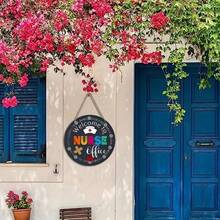 1个欢迎木质花环牌，海军蓝和天然海景花环，饰有锚、蝴蝶结和手指海星，海岸沙滩花环，“欢迎来到我们的海滨小屋”，8*8英寸，预钻孔，孔位随机。