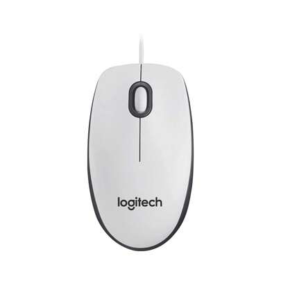Logitech M100R有線USB滑鼠，辦公室滑鼠，白色