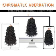 14/18 英寸 1 包波浪塞内加尔扭结钩针编织发 28 根 1B 辫子波浪末端合成接发卷曲钩针扭结编织发（14 英寸：60 克；18 英寸：85 克） - 黑色 - 查看 8