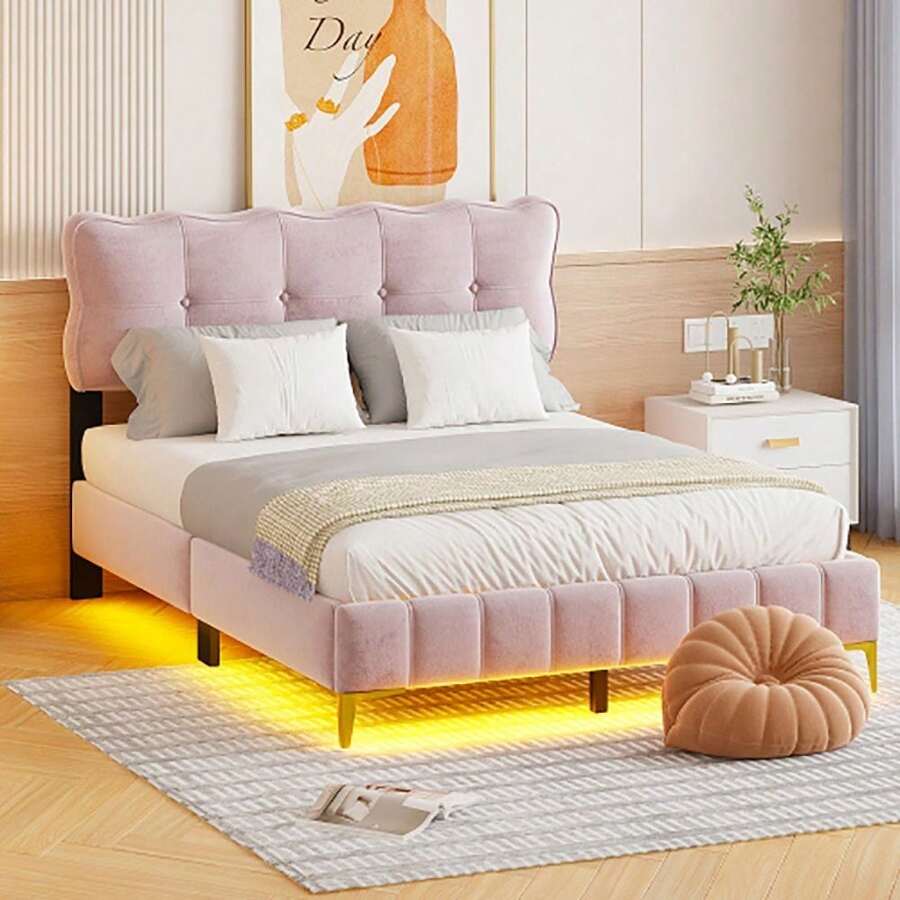 Sweiko Bed Frames - Pink - View 1
