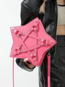 Túi đeo vai PU hình ngũ giác phong cách Harajuku Y2K cho nữ Túi đeo chéo dung tích lớn Túi đeo chéo PU hình ngũ giác phong cách Harajuku Y2K cho nữ Túi đeo chéo dung tích lớn, Thiết kế thời trang, Steampunk, Goth, Túi xách cho nữ, Trang phục dạo phố cho nữ, Hoàn hảo cho lễ hội âm nhạc, Buổi hòa nhạc Valentine - Hồng - Xem 1
