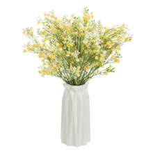 1支/3支/100支装人造塑料满天星花束，仿真花，适用于情人节、新娘、婚礼、家居、餐厅、卧室装饰、节日、生日派对、户外花园装饰、毕业礼物 - 黃色 - 查看 4