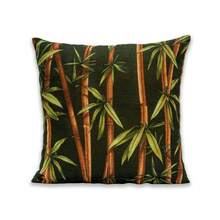 Kit Of 4 Cushion Covers 40cmx40cm Plain And Printed Gorgurinho - Dark Bamboo / Black - View 3