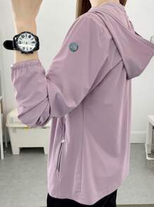 Vêtements d'été femmes sous protection UV, élastiques, respirants, refroidisseurs, à capuche, de couleur unie, en lilas