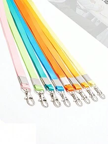 1pc Solid Color 1.5CM Wide Plain Student ID Card Holder Lanyard Neck Sling Chest Card Work ID Card Bus Card Lanyard Hanging Neck Rope Lanyard For Mobile Phone Straps Camera