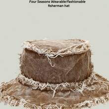 1入組雙面碗帽，日系街頭時尚嘻哈帥氣漏斗帽，男士多功能透氣、防風、防曬 - 粉色 - 查看 6