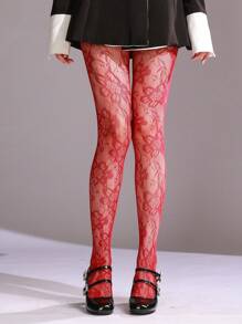 1pc Women's Fishnet Stockings, Colorful Nylon Tights, Versatile Y2K Tight Pants For Early Summer