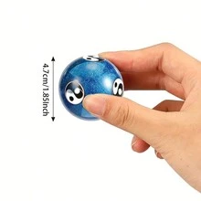 2 Pcs Decoration Balls Baoding Balls Chinese Health Massage Exercise Stress Balls For Adults - Blue - View 3