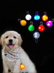 1 Piece Of Random Color Led Light-emitting Pet Pendant, Two Light-emitting Modes: Steady Light/quick Flash/off, Suitable For Cat And Dog Pendants, Night Reminder