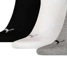 Puma Unisex Adult Invisible Socks (Pack Of 3) (Grey/White/Black) - Grey - View 2