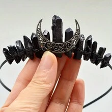 Wykwintna i elegancka naturalna kryształowa opaska na głowę w stylu księżniczki wróżki, prezent na urodziny i przyjęcie świąteczne dla kobiet i dziewcząt, rekwizyty fotograficzne w stylu barokowym do kostiumów i występów scenicznych, opaska na głowę dla kobiet, akcesoria do włosów - kształt - Zobacz 26