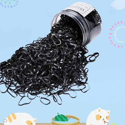 50 件装 - 小型橡皮筋套装，包含简约高弹力发圈、可爱迷你发圈（无包装盒）发圈、马尾辫发圈、发绳、弹性发圈、发饰、头饰、弹力发带