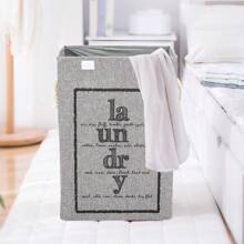 LIVINGANDHOME Living And Home Foldable Home Laundry Baskets Laundry Hamper With Lid And Rope Handles - Gris - Ver 3