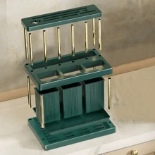 Multi-Functional Kitchen Countertop Storage Rack With Water Collecting Tray, Can Hold Chopsticks, Knives, Spoons, Etc. Keeping Your Kitchen More Organized
