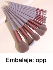 13 Pcs Brochas De Maquillaje Profesional Set De Brochas - Marrón - Ver 4