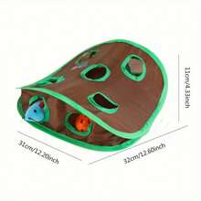 寵物貓互動式躲貓貓玩具9孔隧道老鼠獵物智力玩具寵物隱藏洞幼貓可摺疊玩具 - 彩色 - 查看 4