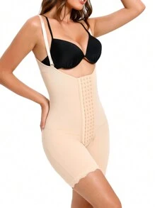 1pc Compressing Full Shapewear Bodysuit Plus Size High Waist Body Shaper Tummy Control Faja Shorts Waist Trainer Girdle