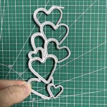 Heart Border Frame Metal Cutting Dies Cut Die Mold Decoration Scrapbook Paper Embossing Folder Photo Album Decorative Craft - Silver - View 5