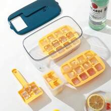 1pc Small Square Ice Cube Tray, Press Type Ice Cube Maker With Ice Storage Box,Ice Cube,Party,Travel,Wedding,Birthday,Graduation,Bachelorette Party,Bachelorette,Kitchen,Kitchen Items,Storage,Decor,Outdoor. - Multicolor - View 7
