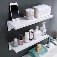 LIVINGANDHOME Living And Home Bathroom Self-Adhesive Shelf Waterproof Shower Rack - White - View 2