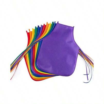 6/12/18 Pcs 6Colors Kids Painting Aprons Children's Fabric Art Smock For Cooking Baking, Crafts, Clay, Laboratory Activity, Painting Crafting Wear