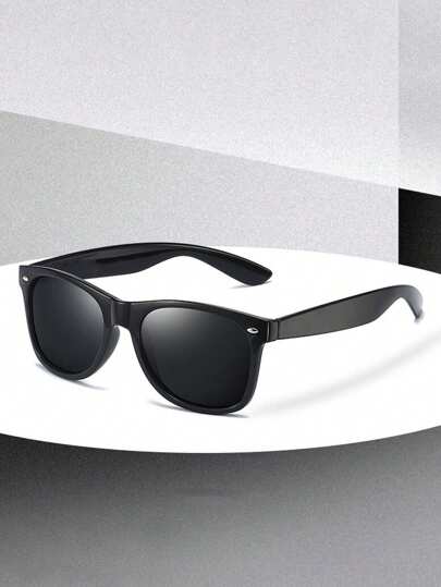 1pc Polarized Retro Classic Square Frame Unisex Fashion Glasses, Suitable For Driving, Fishing, Fashion For Summer Beach Vacation,Outdoor,Travel