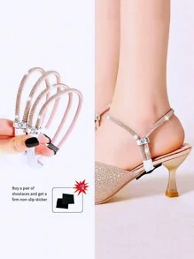 高跟鞋防摔人工製品安裝帶鞋帶背帶固定的鞋防摔時尚鑽頭條鞋帶時尚配件拖鞋轉動涼鞋在