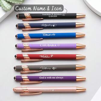 1PC Customized Pen, Engraved Personalized Pen, Gift For Teacher, Back To School Gift For Students, Party Favors, Bridal Party Gift, Birthday Gift, Company Gifts, Bridesmaid Gift, Exquisite Custom Family, Friends, Students, Workers, Clients For Father's Day, For Anniversaries, For Graduation, For Weddings, For Winter, Workers, Clients For Business/Work/Office,Christmas Gift Supplies