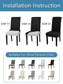 1pc/4pcs/6pcs Spill Proof Stretch Solid Color Silk Milk Dining Chair Covers, Dust Proof Decorative Universal Chair Slipcovers For Restaurants, Living Rooms, Hotels