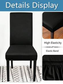 1pc/4pcs/6pcs Spill Proof Stretch Solid Color Silk Milk Dining Chair Covers, Dust Proof Decorative Universal Chair Slipcovers For Restaurants, Living Rooms, Hotels