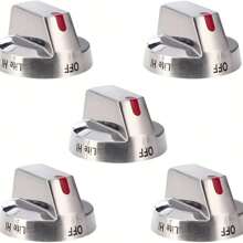 1pc/5PCS DG64-00473A Gas Stove Control Knobs, Gas Stove Knobs, Samsung Stove Knobs, Compatible With Samsung NX58H5600SS, NX58J7750SS, NX58K7850SS, NX58M6850SS - Silver - View 1